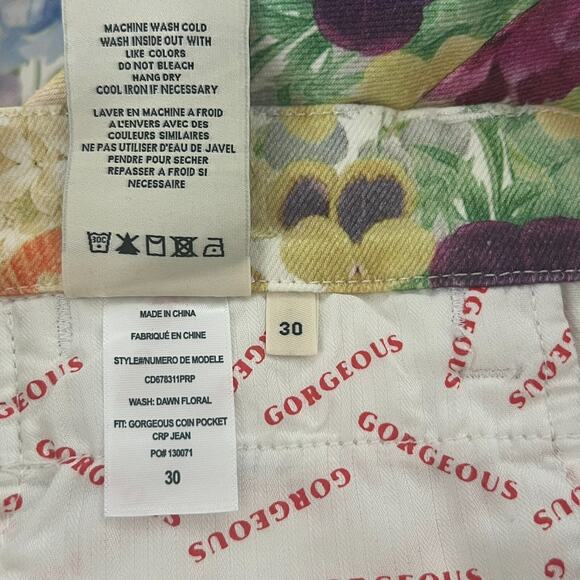 Alice + Olivia Jeans Women's Size 30 Dawn Floral Gorgeous Coin Pocket Crop NWT - Picture 8 of 11